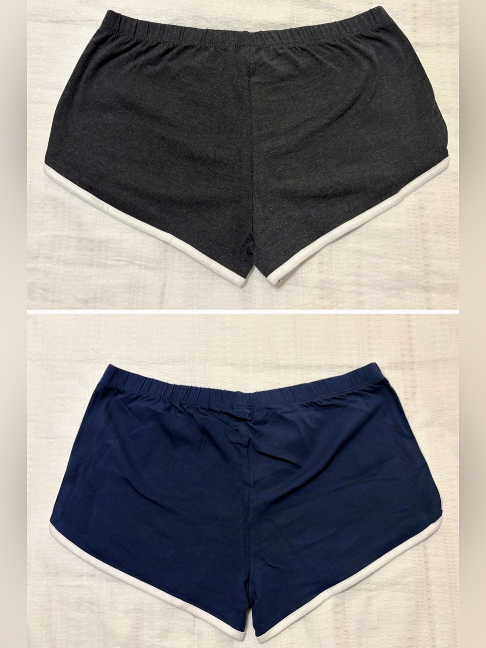 New Size M Zenana Two-Pack Dolphin Running Lounge Shorts Grey Navy Unworn